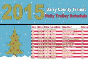 Barry County Transportation Holly Trolley Schedule 2015